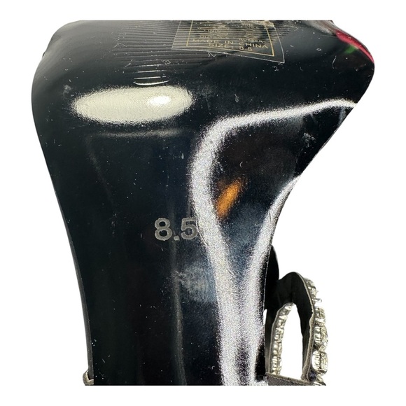 AZALEA WANG CIRCLE OF DIAMONDS STILETTO SANDAL IN BLACK. SZ: 8.5 - Picture 12 of 14